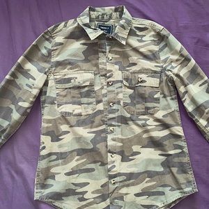 Forever 21 Camouflage Button Up Long Sleeve Top